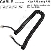 Cáp tai nghe điện thoại bàn màu đen 1 đến 5 mét - Telephone cord RJ9 cable