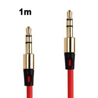 Cáp tai nghe giắc cắm mạ vàng 3,5 mm cho iPhone / iPad / iPod / MP3, Chiều dài: 1m