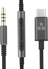 Cáp Tai nghe thay thế Thore với USB C (3,5 mm), dây Audio Aux có Mic, Điều khiển âm lượng (Tương thích với các thương hiệu Beats/Sony/Sennheiser và Audio Technica), màu đen
