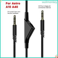 Cáp tai nghe WU bện Nylon cho dây tai nghe A10 A40 có điều khiển âm lượng