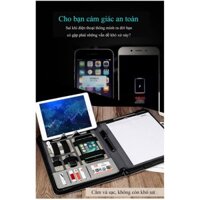 Cặp táp kẹp tài liệu khổ A4 tích hợp sạc đa năng 8000mAh AESTHETIC văn phòng da PU 🎉Best Seller Tony🎉
