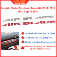 Cặp tem chữ nổi mẫu Zin AIR BLADE 2014, 2015 nhựa cứng siêu bền, keo dán chắc chắn chống nước tốt