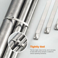 Cáp thép không gỉ chất lượng cao Zip Tie 4.6MM 7.9MM Chiều rộng 100-900MM Chiều dài 304 Chất liệu Gói 100 chiếc