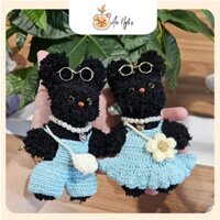 Cặp thỏ móc khóa, túi xách, trang trí DIY