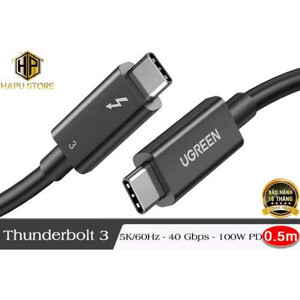 Cáp Thunderbolt 3 0.5M 100W 5K 40Gb Ugreen 80324