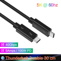 Cáp Thunderbolt 3 ngắn 30cm tốc độ 40Gb hỗ trợ 5K sạc 5A/100W PD
