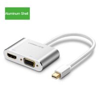 Cáp Thunderbolt to HDMI VGA Ugreen 20421 vỏ nhôm trắng, hỗ trợ 4K