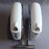 Cặp Thùng Hông Xe Máy Màu Trắng Tích Hợp Đèn Rộng 15cm