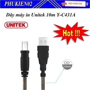 Cáp tín hiệu usb máy in,scan 10m Unitek Y-C431