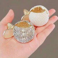 CẶP TÓC ĐUÔI NGỰA ĐÍNH ĐÁ HÌNH TAI THỎ MẪU MỚI SIÊU CÁ TÍNH - đá trắng