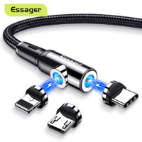 Cáp từ tính sạc nhanh 2.4A Essage cổng Micro USB Type-C Lightning dài 1m/2m dành cho iPhone Samsung Magnet Android (một cáp có một phích cắm) giá tốt - INTL