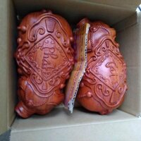 Cặp Tượng gỗ heo phát tài gỗ hương ngang 20cm