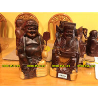 Cặp tượng thần tài ông địa gỗ cẩm lai 24cm