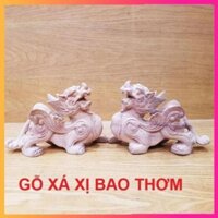 Cặp tỳ hưu gỗ xá xị thơm nguyên khối