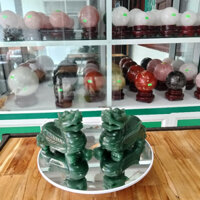 Cặp tỳ hưu thạch anh xanh tự nhiên - Đá Phong Thủy