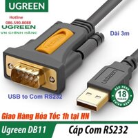 Cáp USB 2.0 To Com RS232-DB9 UGREEN 20223 Dài 3M - Hàng Chính Hãng