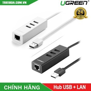 Cáp USB 2.0 to Lan + USB 2.0 chia 3 cổng Ugreen 30298