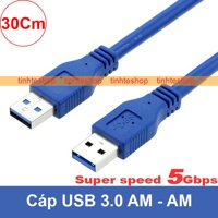 Cáp USB 3.0 AM sang AM - Dây USB 3.0 2 đầu đực ngắn 30Cm