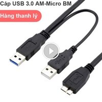 Cáp USB 3.0 AM sang Micro BM cho Ổ cứng di động 0.6m có USB hỗ trợ nguồn