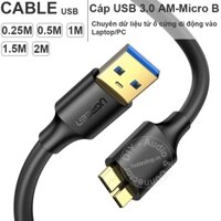 Cáp USB 3.0 cho ổ cứng di động Ugreen US130 0.25M đến 2M - USB 3.0 AM to Micro BM cable