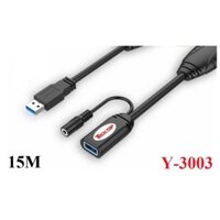 Cáp USB 3.0 nối dài 15m có IC khuếch đại hỗ trợ cổng cấp nguồn Unitek Y-3003 cao cấp