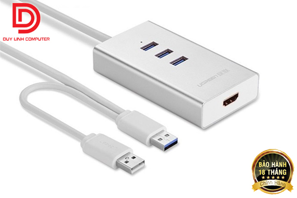 Cáp USB 3.0 to HDMI và 3 cổng USB 3.0 Ugreen 40257