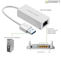 Cáp USB 3.0 to Lan màu trắng Ugreen 20255