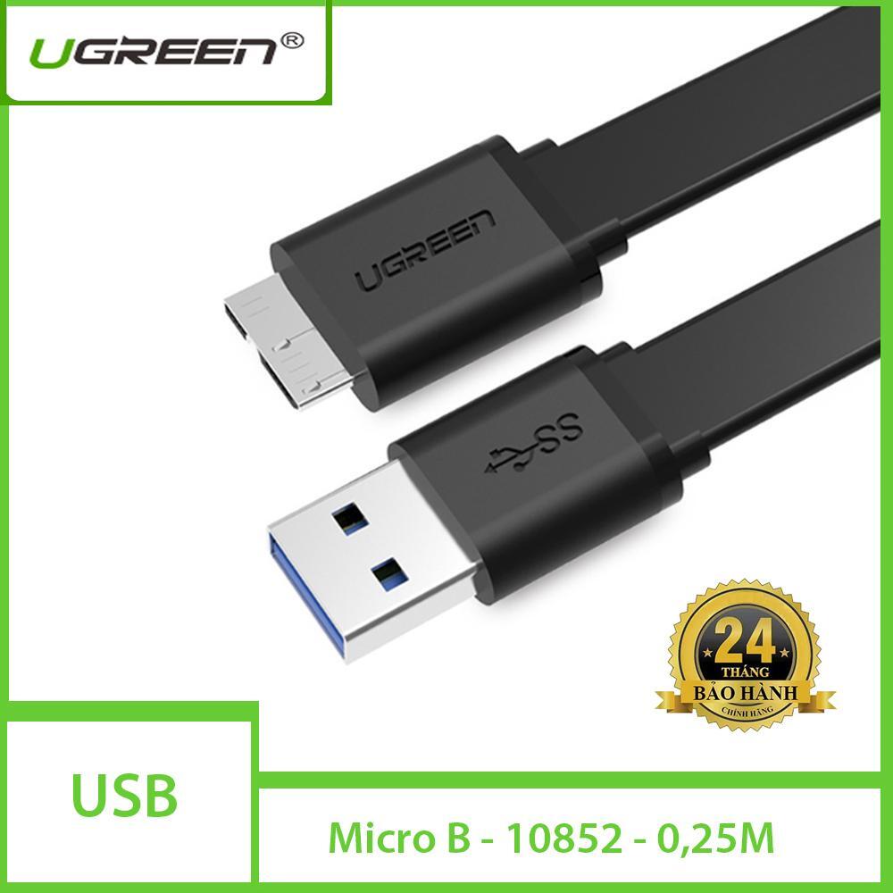 Cáp USB 3.0 to Micro B 0.25M chính hãng Ugreen 10852