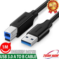 Cáp USB 3.0 To USB-B Dài 1M Kết Nối Máy In, Ổ Cứng Di Động, Dock Ổ Cứng Ugreen 30753