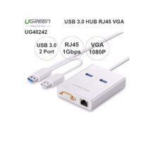 Cáp USB 3.0 to VGA, 2xUSB 3.0, LAN Gigabits Ugreen 40242 - Hàng chính hãng