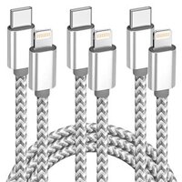 Cáp USB C sang Lightning 3 Gói 6 FT, Bộ sạc nhanh iPhone chính hãng, Cáp Type c sang Lightning bện nylon cho iPhone 13 12 11 Pro Max Xr Xs 8 7 6 Plus và nhiều hơn thế