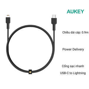 Cáp USB-C to Lightning Aukey CB-CL3 0.9m