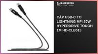 Cáp USB-C to Lightning MFi 20W HyperDrive Tough 1m HD-CLB513