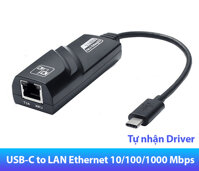 Cáp USB-C/Thunderbolt 3 sang LAN Ethernet 1000 Mbps tự nhận driver