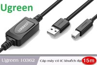 CÁP USB MÁY IN 15M UGREEN 10362 2.0 (CÓ IC) VAT