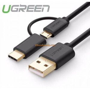 Cáp USB ra Micro USB và Type-C  Ugreen 30178 - 2m