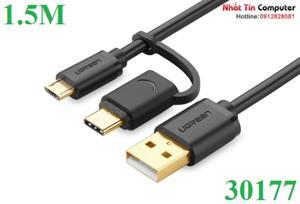 Cáp USB ra Micro USB và Type-C Ugreen 30177