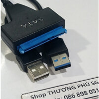 Cáp USB ra Sata: Chuẩn 2 đầu USB kết nối và nguồn phụ, dùng cho ổ cứng 2.5'' (USB to SATA Cable)