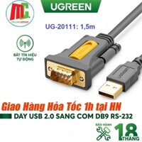 Cáp USB to Com RS232 DB9 Ugreen 20211 dài 1.5m - Hàng chính hãng