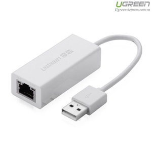 Cáp USB to Lan 2.0 cho Macbook, pc, laptop Ugreen 20253 - hỗ trợ Ethernet 10/100 Mbps