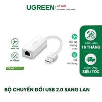 Cáp USB to Lan 2.0 cho Macbook, pc, laptop hỗ trợ Ethernet 10100 Mbps chính hãng Ugreen 20253 hàng chính hãng