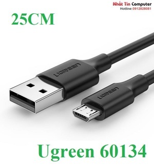 Cáp USB to Micro USB dài 0,25m màu đen Ugreen 60134