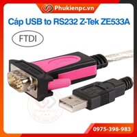 Cáp USB to RS232 COM DB9 Serial-nối tiếp, Z-Tek ZE533A Nối máy tính PC Laptop ra serial modems, digital cameras, palm PC