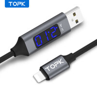 Cáp USB Topk Ac32 1 M 8 Chân Sạc Cáp Cho iPhone XR 6 7 8 X XS XS Max Điện Áp Và Dòng Điện Hiển Thị Dữ Liệu Đồng Bộ Hóa-Quốc Tế LazadaMall