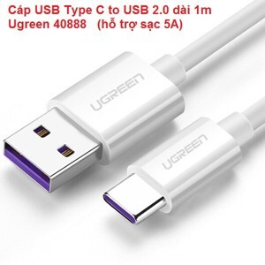 Cáp USB Type C 5A Super Charger Dài 1M Ugreen 40888