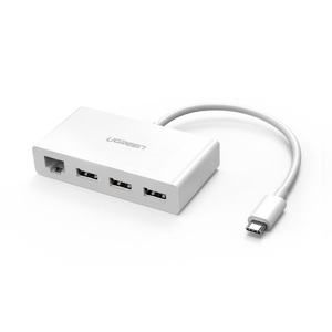 Cáp USB Type-C ra 3 cổng USB 3.1 Ugreen 40382 - hỗ trợ Lan 10/100Mbps