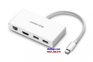 Cáp USB Type-C sang HDMI, Lan, Hub USB Ugreen 40377