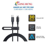 Cáp USB Type-C to iP Anker 541 MFI TPE 30W 0.9m A80A1/1.8m A80A2 - Hàng chính hãng