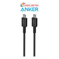 Cáp USB Type-C to Type-C Anker 322 Nylon Cable III 60W 0.9m A81F51.8m A81F6 - Hàng chính hãng - Đen - 0.9m
