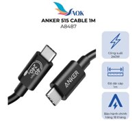 Cáp USB Type-C to Type-C Anker 515 Cable 1m A8487 - Hàng chính hãng